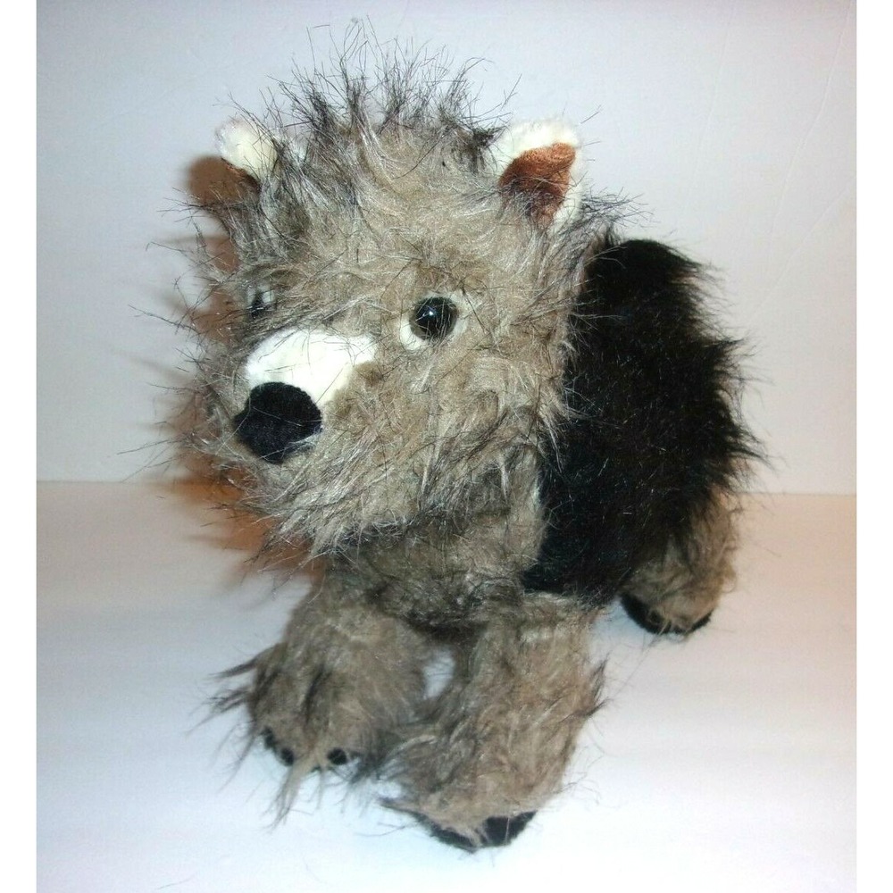 Melissa and Doug Plush Small Black and Gray Dog Wolf 13"